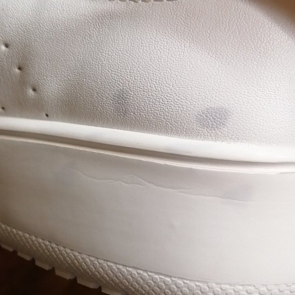 Steve Madden Womens Blade Sneakers White Faux Leather Lace‎ Up Low Top 8M - Picture 7 of 12